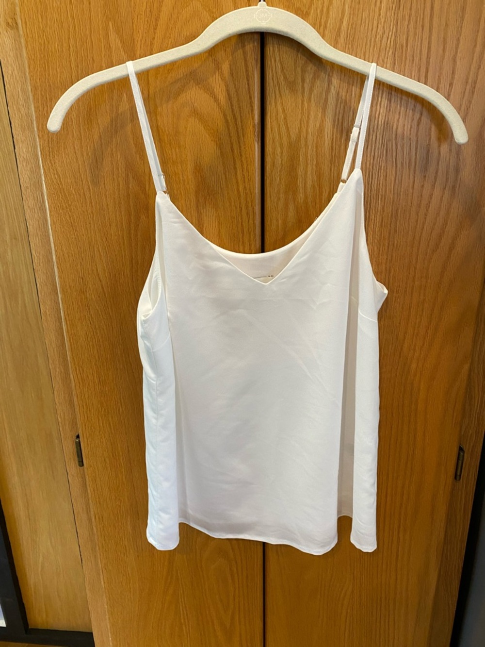 A New Day-Sleeveless V-Neck Satin Cami Tank Top - Cream